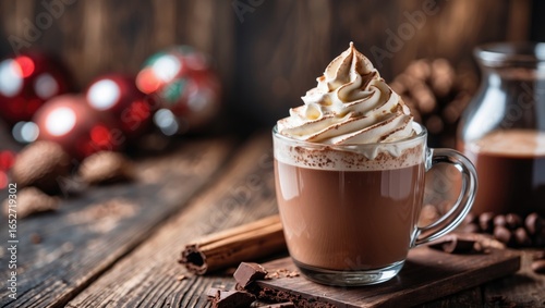 Warm cocoa beverage with wh...