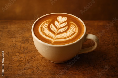 Artistic coffee foam patter...