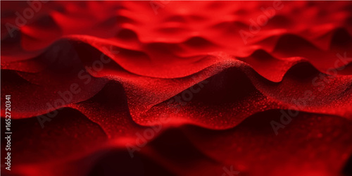 Red flowing silk and satin fabric background with smooth texture and elegant abstract design