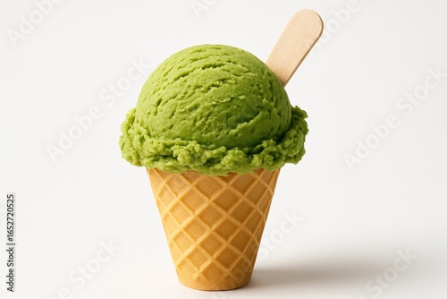 Green tea-flavored ice crea...