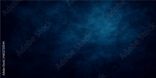 A dark blue, textured background with a subtle, smoky grunge pattern