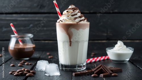 Delicious milkshake placed ...