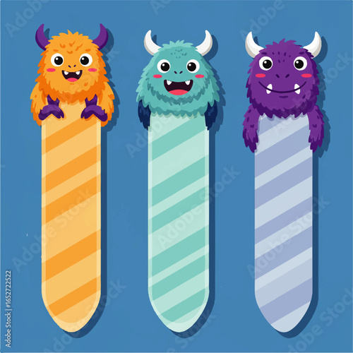 Cute Monster Bookmarks Set Fun and Colorful Reading Companions for Book Lovers
