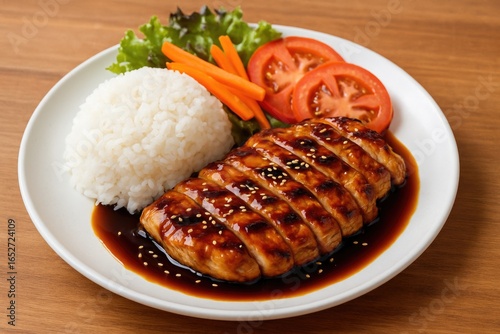Tender grilled chicken topp...