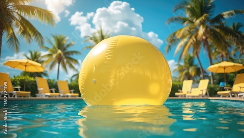 Poolside inflatable ball dr...