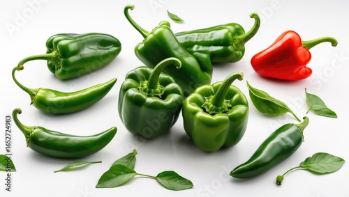 Green bell pepper displayed...