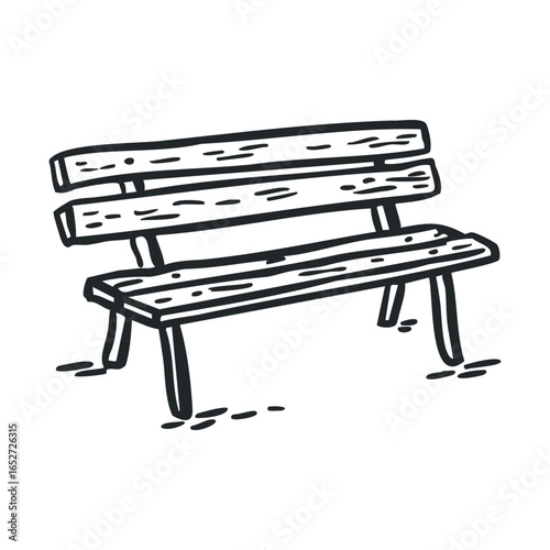 Wooden bench in a park setting designed for relaxation and enjoyment
