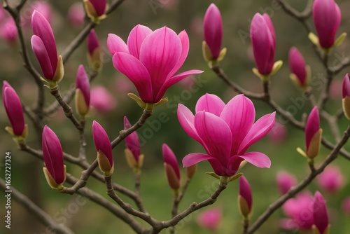 Close-up shot of vivid pink...