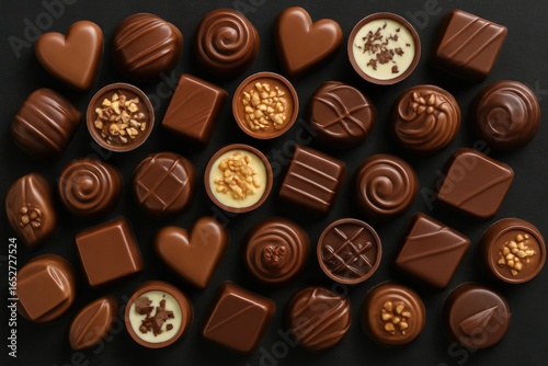 Variety of pralines display...