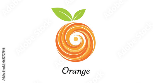 Orange fruit logo design illustration vector graphic art