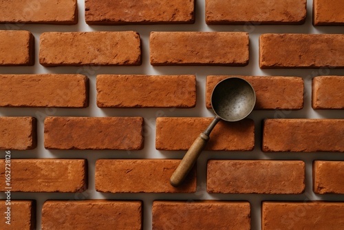 Red bricks arranged with a ...