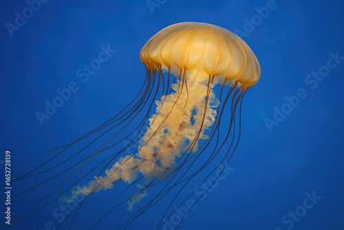Gelatinous sea life against...