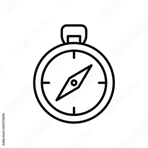 Simple Line Art Compass Symbol for Navigation and Adventure Exploration