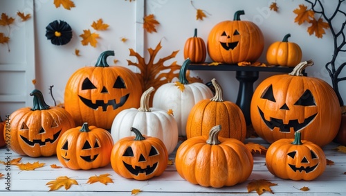 Pumpkins for Halloween disp...