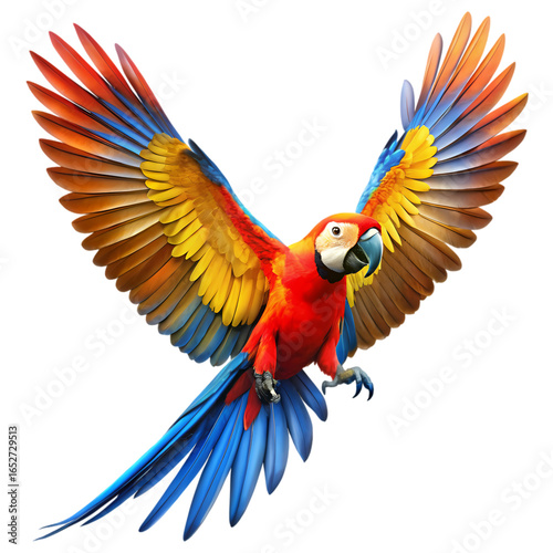 Scarlet Macaw in Flight