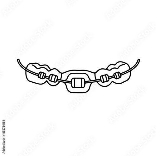 Detailed Orthodontic Braces Depicting Dental Alignment and Teeth Correction