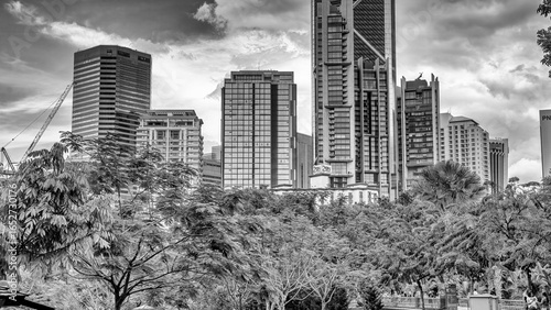 Photography Kuala Lumpur, Malaysia - December 28, 2019: Kuala Lumpur skyline with towering s