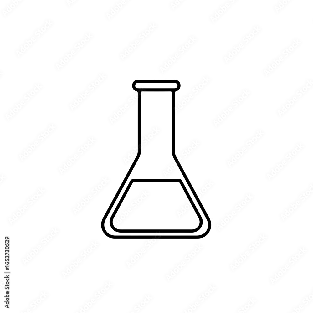Simple Line Drawing of an Erlenmeyer Flask Simple Line Drawing of an Erlenmeyer Flask