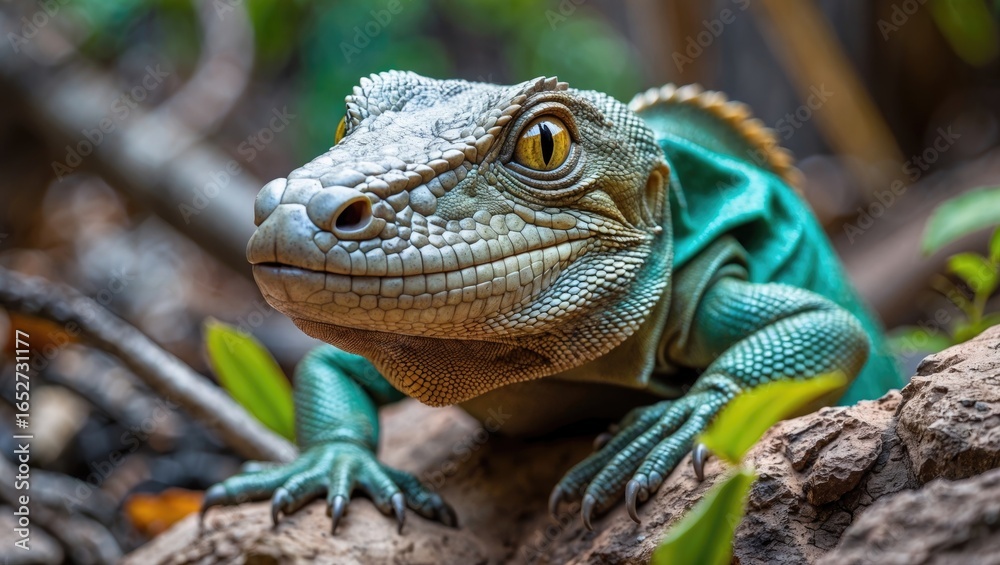 Obraz premium Large reptile known for its powerful limbs and distinctive appearance