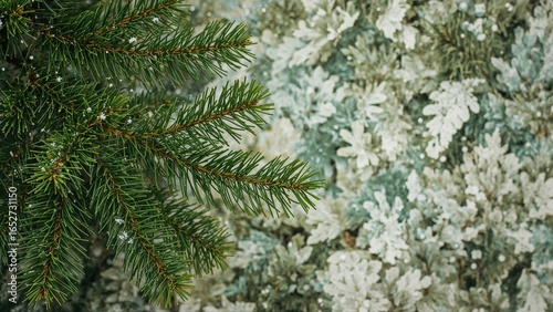 Conifer branch with needles...