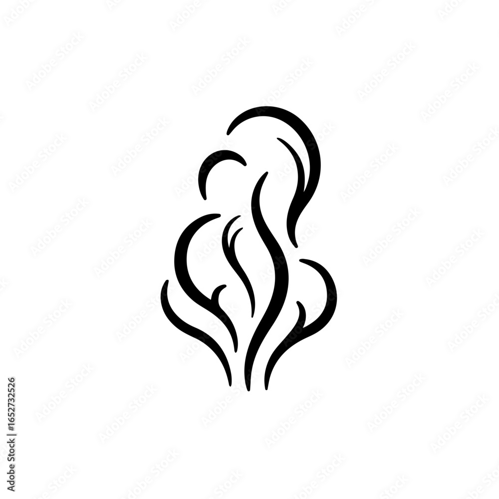 Obraz premium Ornate Black Smoke Design with Intricate Curves