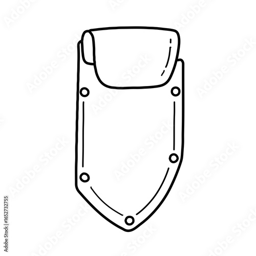 Hand Drawn Sketch of a Sheath with Rolled Top