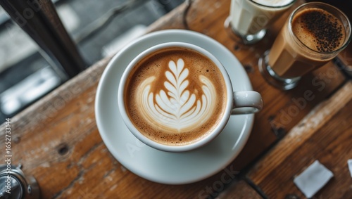 Frothy coffee beverage serv...