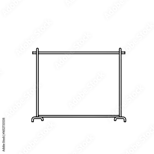 Simple Outline of a Clothes Rack with Horizontal Bar