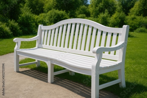 Stylish curved wooden bench...