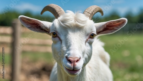 Charming domestic goat port...