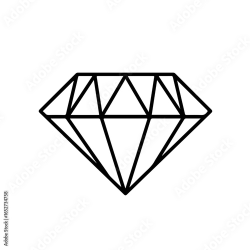 Geometric Line Art Diamond Illustration