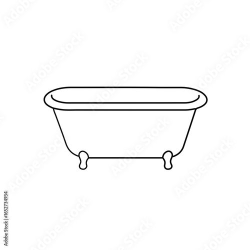 Simple Outline of a Classic Clawfoot Bathtub