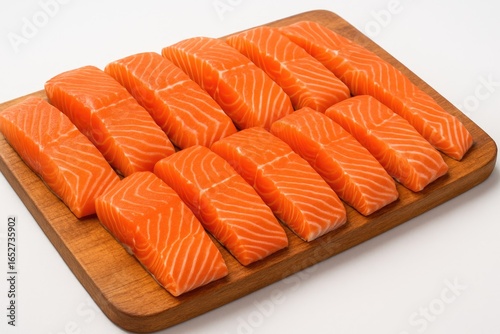 Assorted salmon fillets dis...