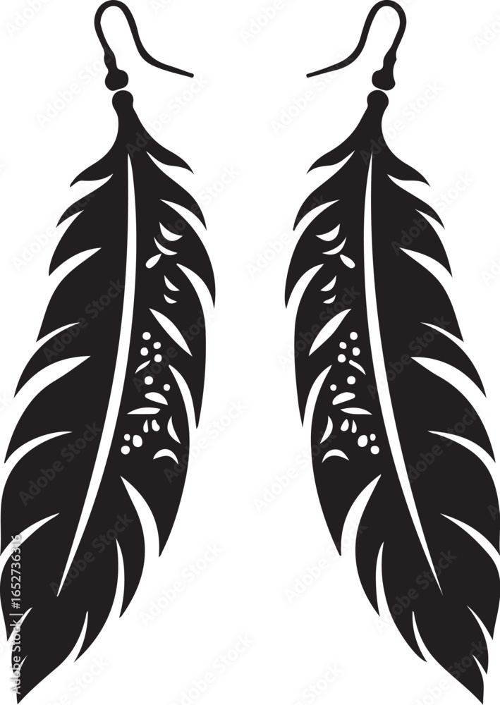 Obraz premium Leaf Earring Silhouette Bundle 