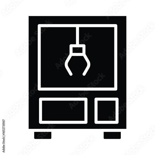 Claw machine icon with simple design for arcade and amusement purposes