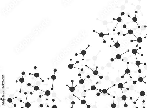 Science background with connecting dots and lines,grey molecules on white