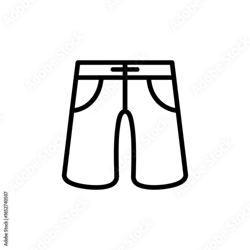 Outline icon of shorts on white background, illustration for fashion theme
