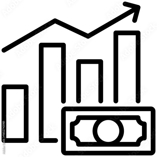 income icon isolated on white background. vector illustration icon for economic development