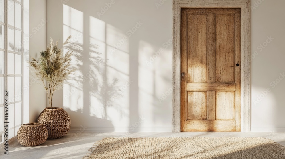 Fototapeta premium Plants in a serene, sunlit space