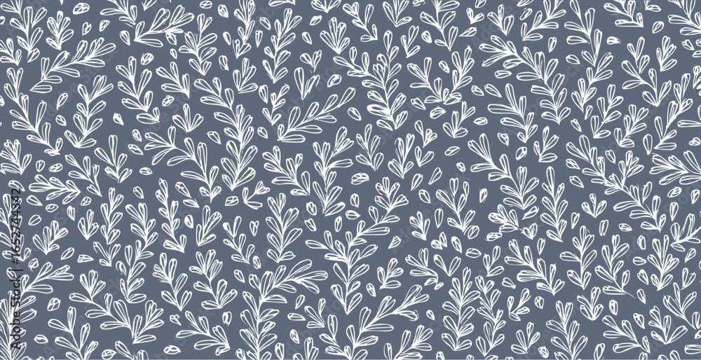 Obraz premium Botanical, spring inspired pattern in pastel tones, hand drawn vector background