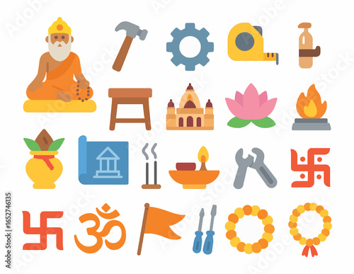 Vishwakarma Puja Hindu Festival Tools Worship God of Architecture