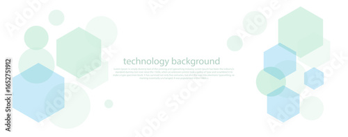 Geometric abstract background with green hexagons. Science, technology  concept. Vector illustration