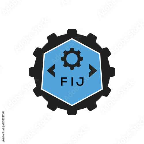 FMF Industrial Gear Logo Design – Engineering, Mechanical, and Construction Branding Icon. FMF Letter Logo.
