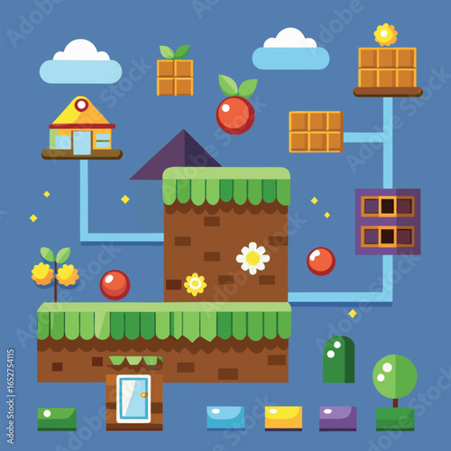 vector illustration of a house game