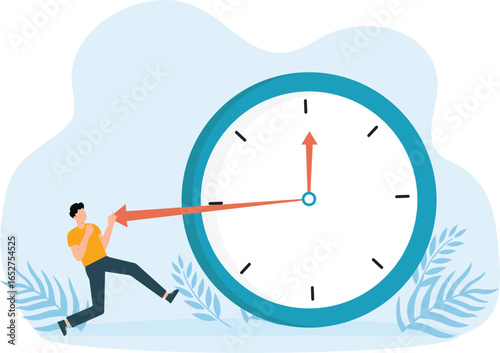 White-collar workers seize the clock and fly concept
