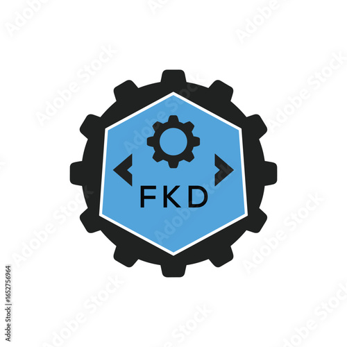 FMF Industrial Gear Logo Design – Engineering, Mechanical, and Construction Branding Icon. FMF Letter Logo.
