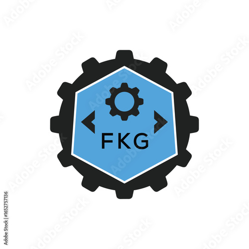 FMF Industrial Gear Logo Design – Engineering, Mechanical, and Construction Branding Icon. FMF Letter Logo.
