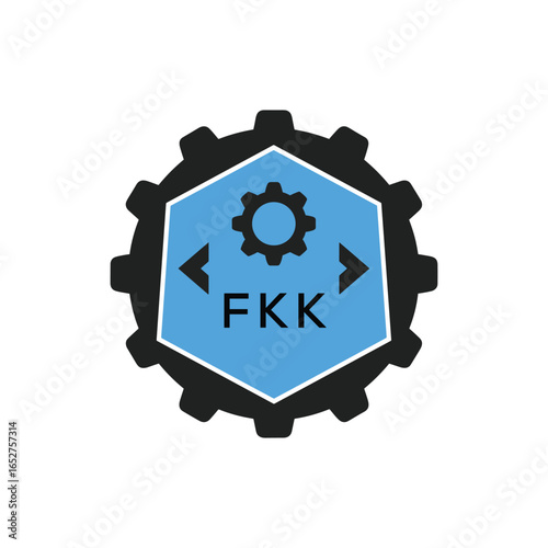 FMF Industrial Gear Logo Design – Engineering, Mechanical, and Construction Branding Icon. FMF Letter Logo.
