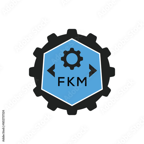 FMF Industrial Gear Logo Design – Engineering, Mechanical, and Construction Branding Icon. FMF Letter Logo.
