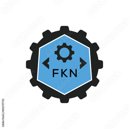 FMF Industrial Gear Logo Design – Engineering, Mechanical, and Construction Branding Icon. FMF Letter Logo.
